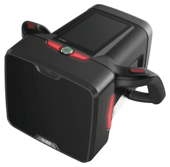 Handheld inspection scanner with touchscreen and grip handles