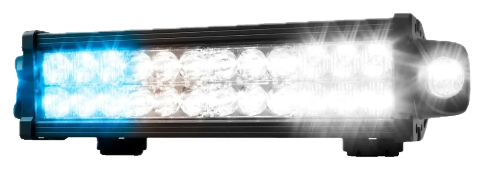 LED light bar with blue and white illumination