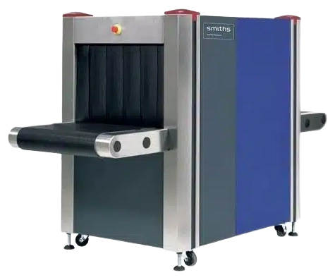 Conveyor X-ray baggage scanner used at airport security checkpoints